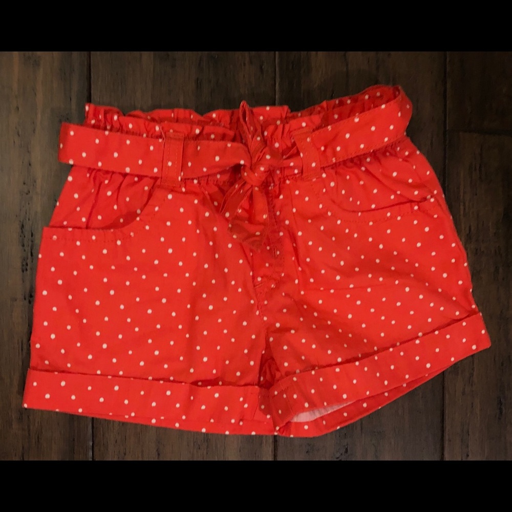 Girls cute tie orange shorts size 3yrs